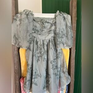 Abercrombie & Fitch Gray green Floral Mini Dress